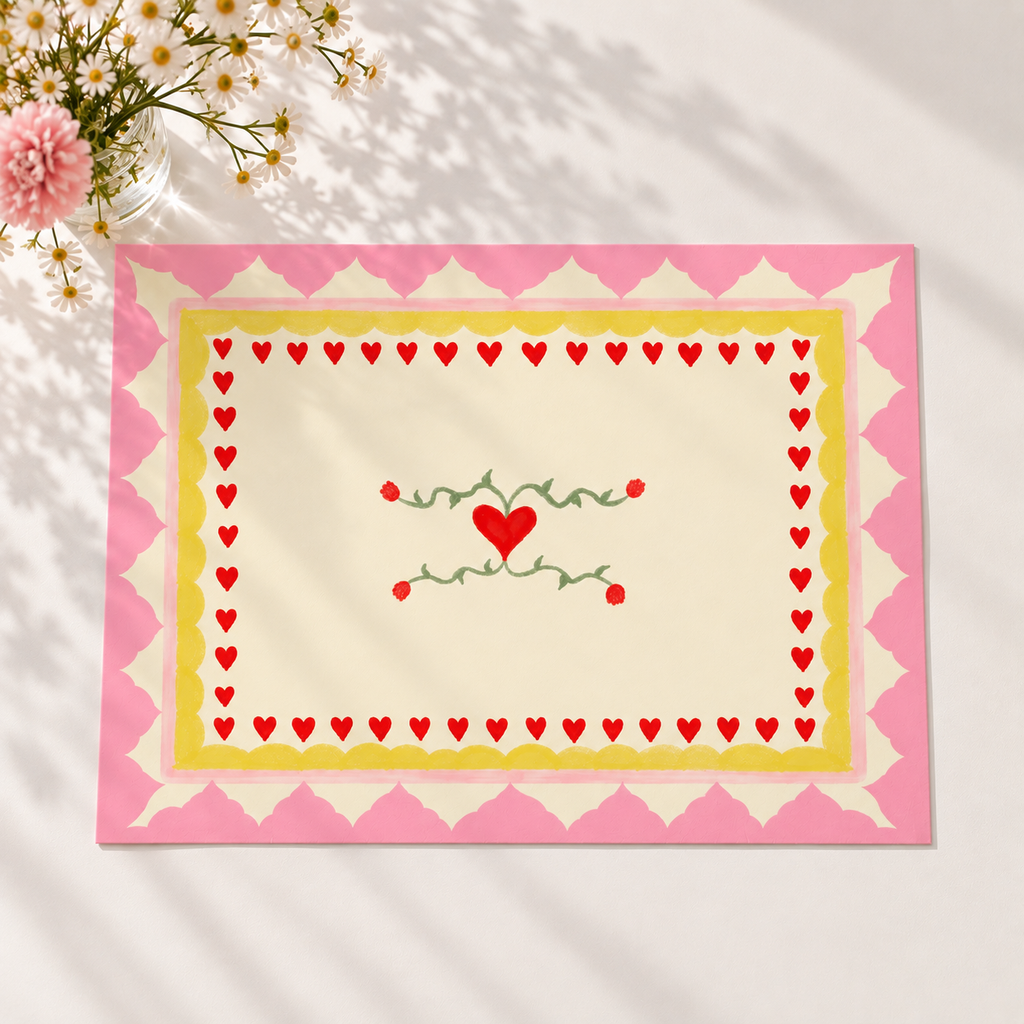 Sweetheart Garden Paper Placemats — Pack of 6