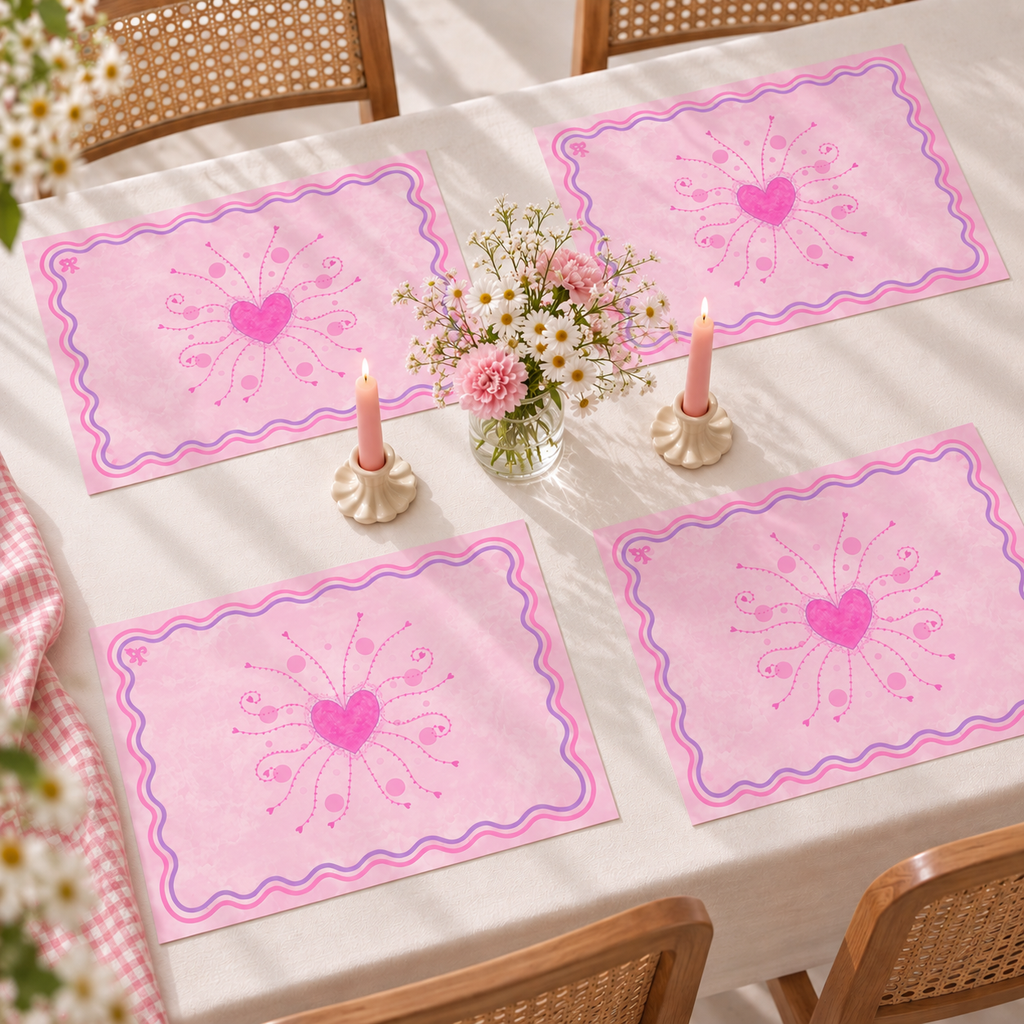 Cupid’s Bow Paper Placemats — Pack of 6