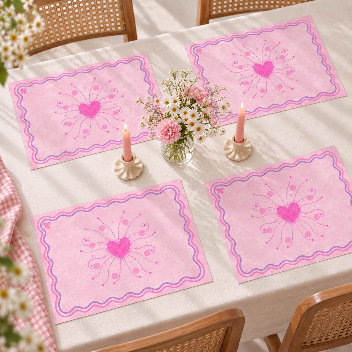 Cupid’s Bow Paper Placemats — Pack of 6