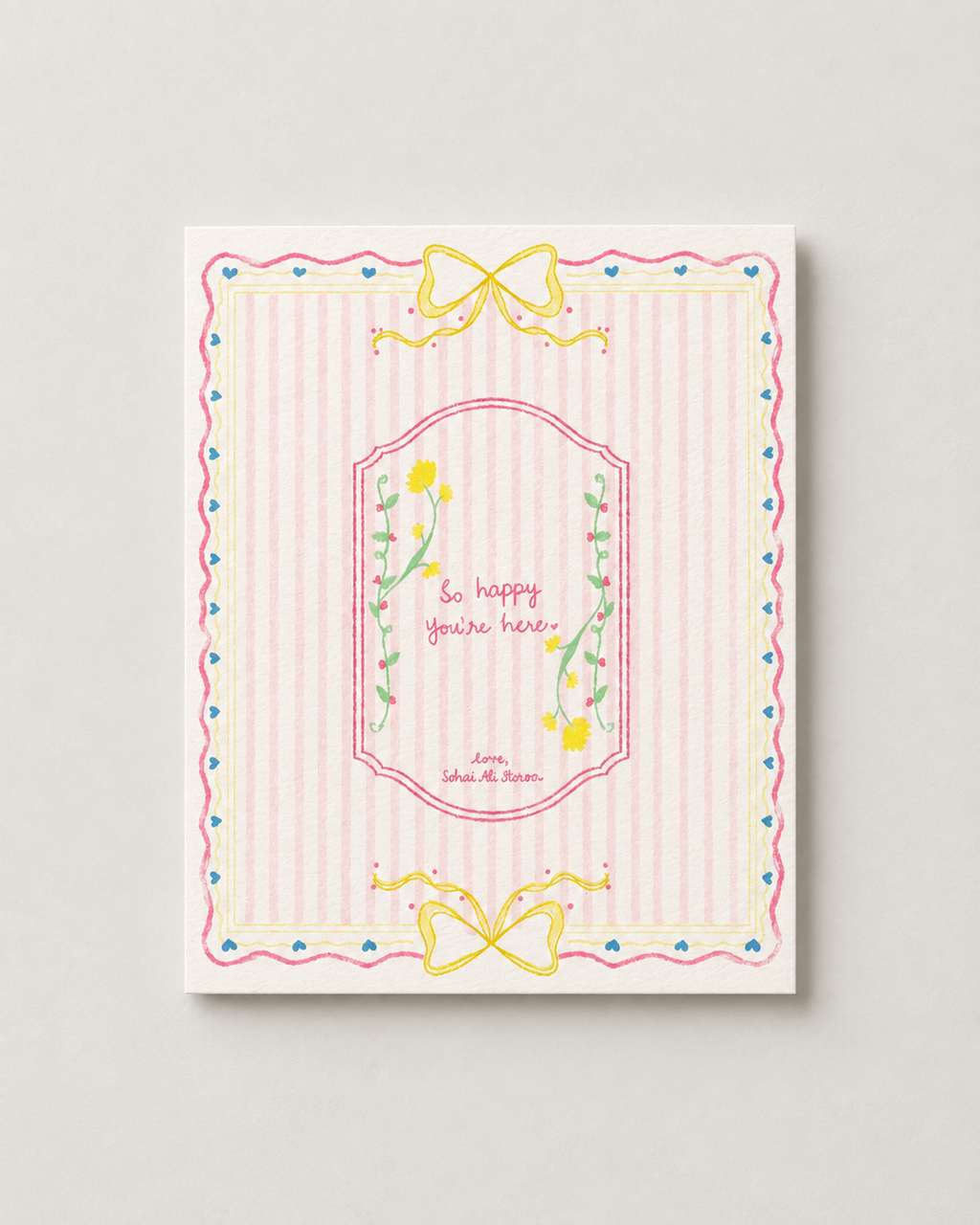 So Happy You’re Here | Personalised Welcome Postcards