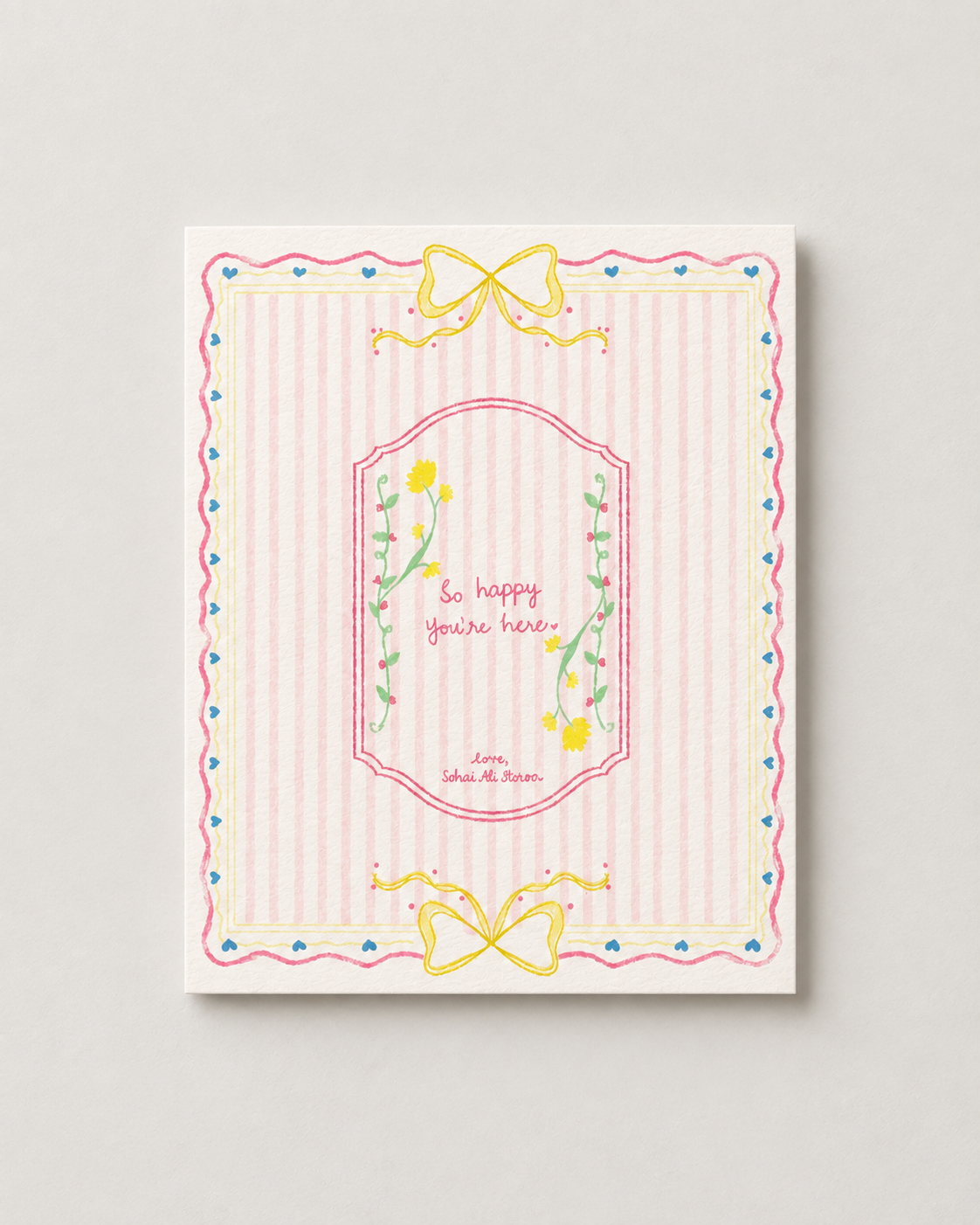 So Happy You’re Here | Personalised Welcome Postcards